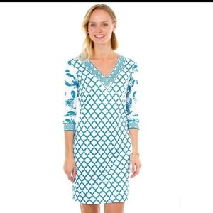 NWT Gretchen Scott Lobster Soup V-Neck Dress